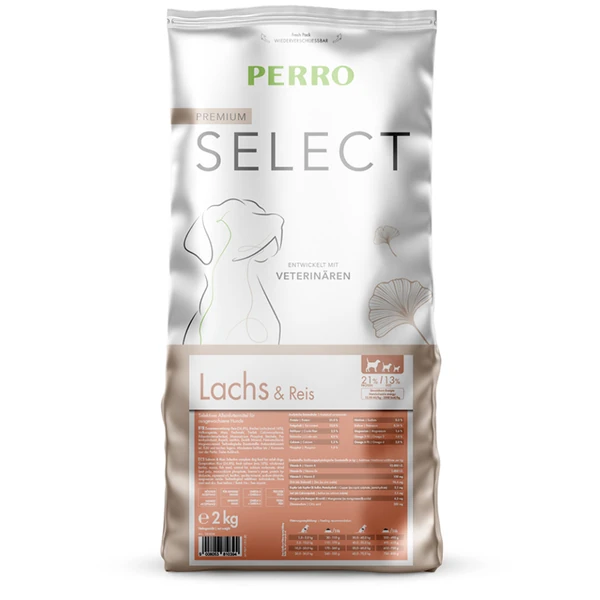PERRO Select Lazac és Rizs kutyatáp - 2kg – Prémium minőség - Best4Pets